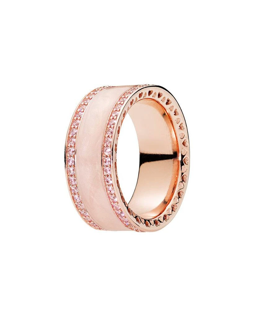 商品PANDORA|PANDORA Rose CZ Enamel Hearts of Pandora Ring,价格¥396,第1张图片