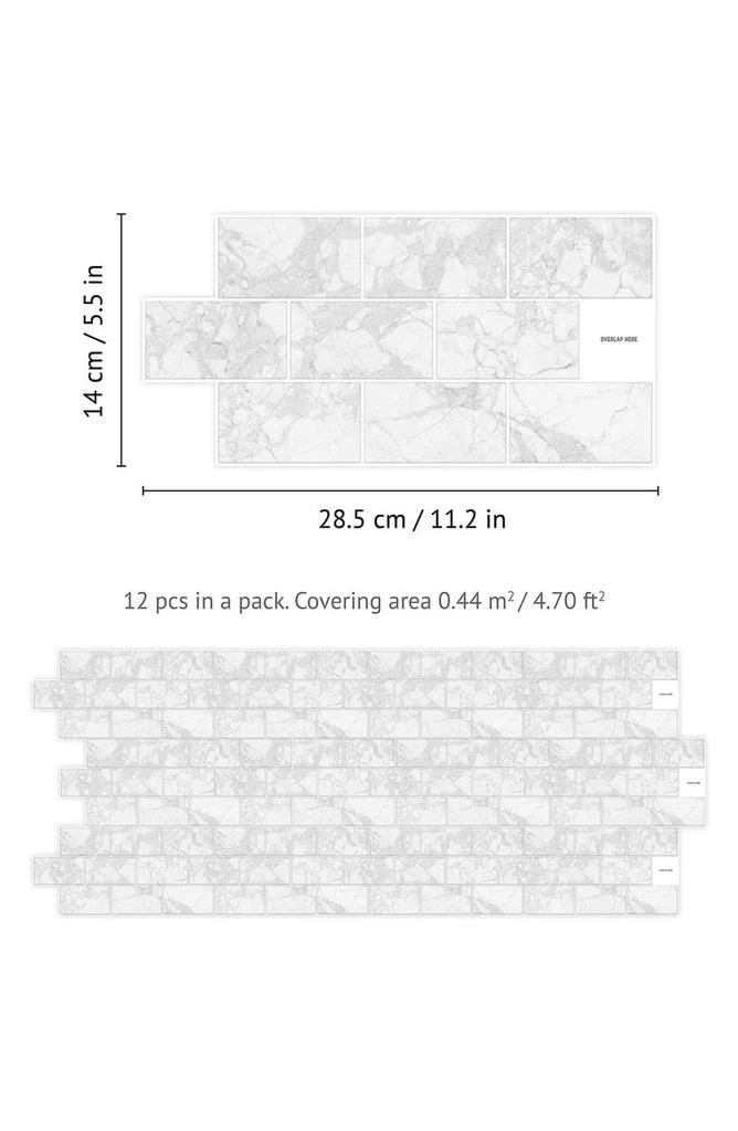 商品WALPLUS|White Marble Metro Flat Tile Sticker,价格¥237,第3张图片详细描述