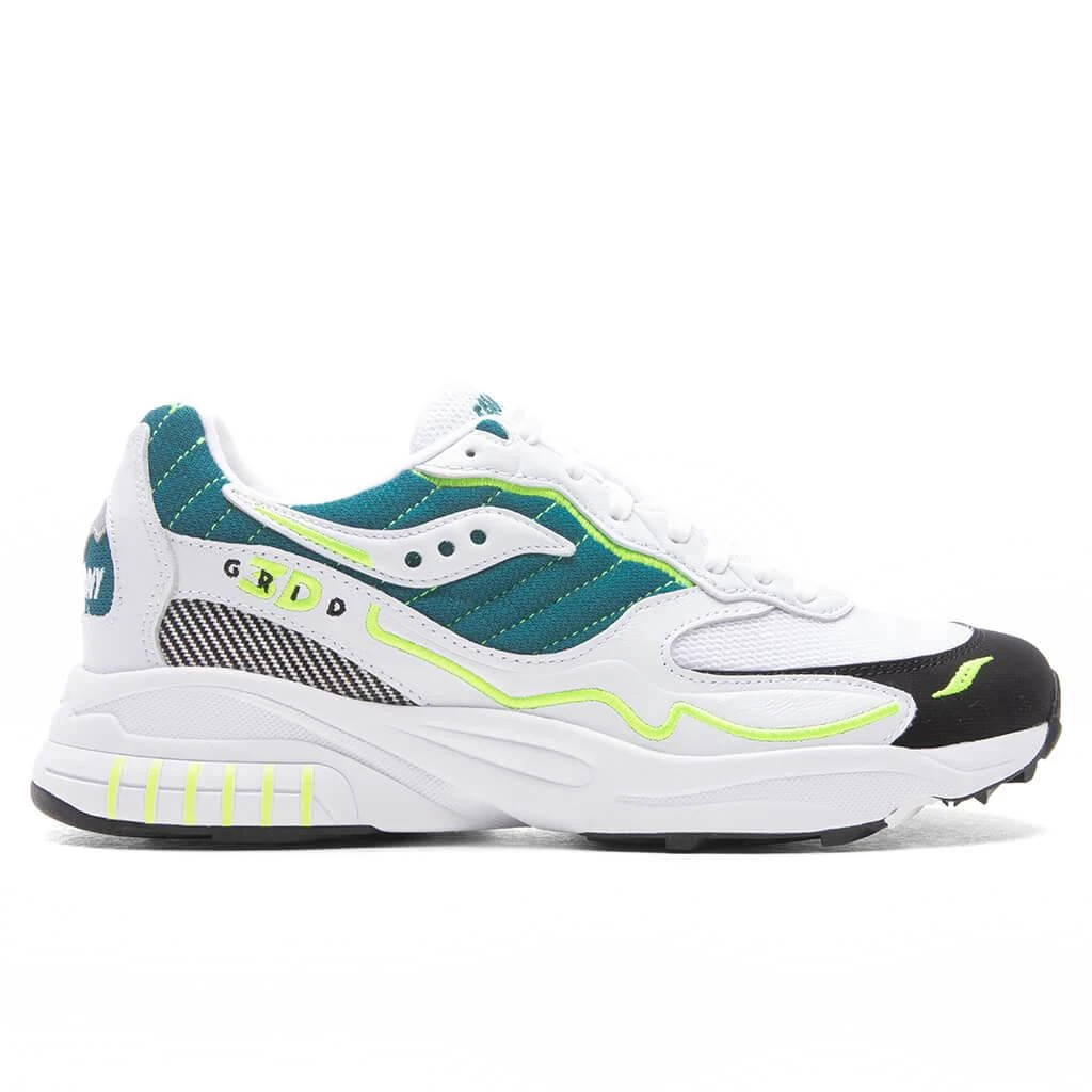 商品Saucony|Saucony 3D Grid Hurricane - White/Green,价格¥638,第1张图片