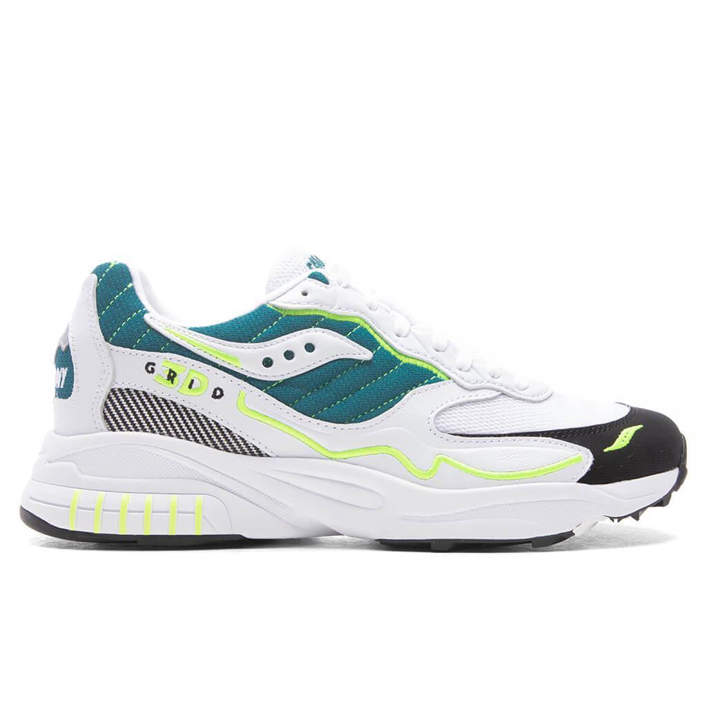 商品Saucony|Saucony 3D Grid Hurricane - White/Green,价格¥869,第1张图片