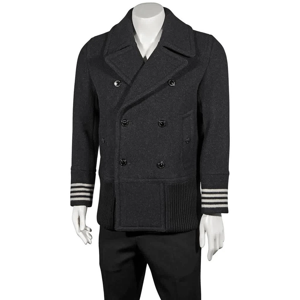 商品Burberry|Black Virgin Wool Double Breasted Shawford Pea Coat,价格¥14262,第1张图片