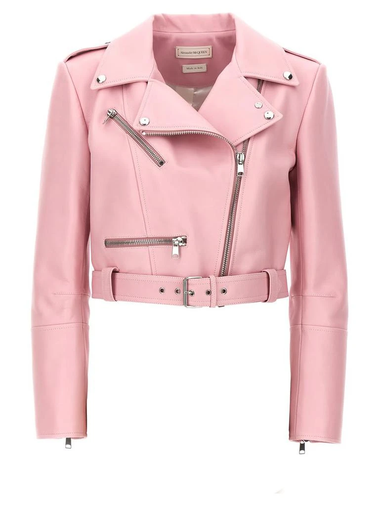 商品Alexander McQueen|Alexander McQueen Crop Biker Jacket,价格¥18097,第1张图片