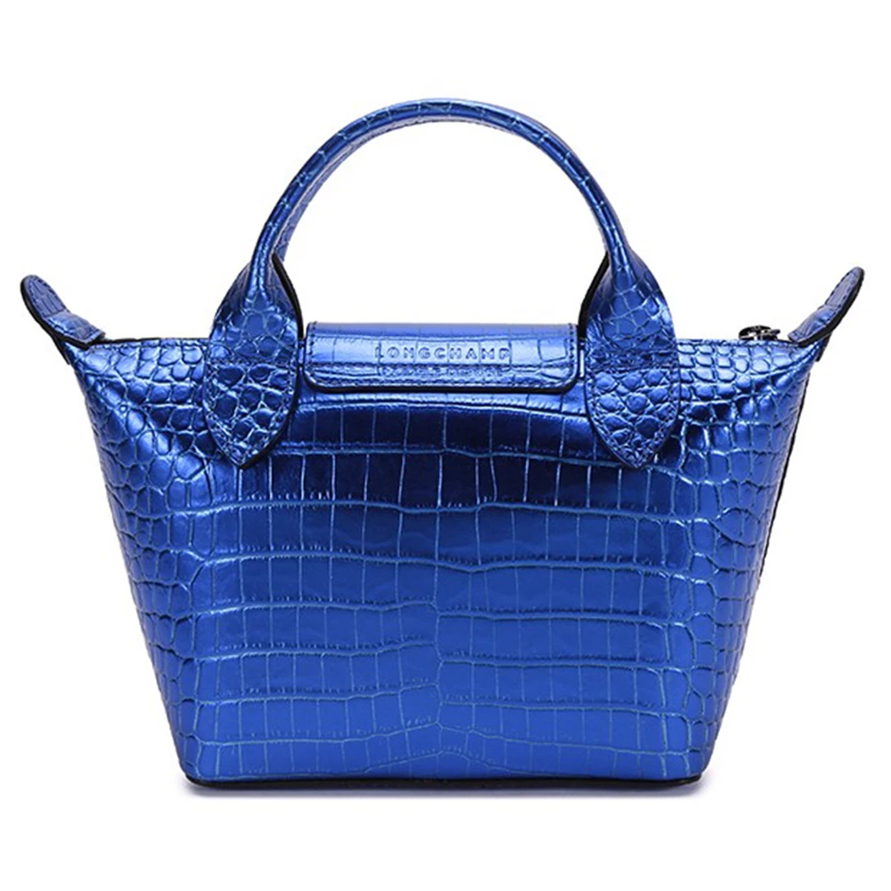 LONGCHAMP 女士宝蓝色牛皮鳄鱼纹迷你手提单肩斜挎包 1500HVC127 商品