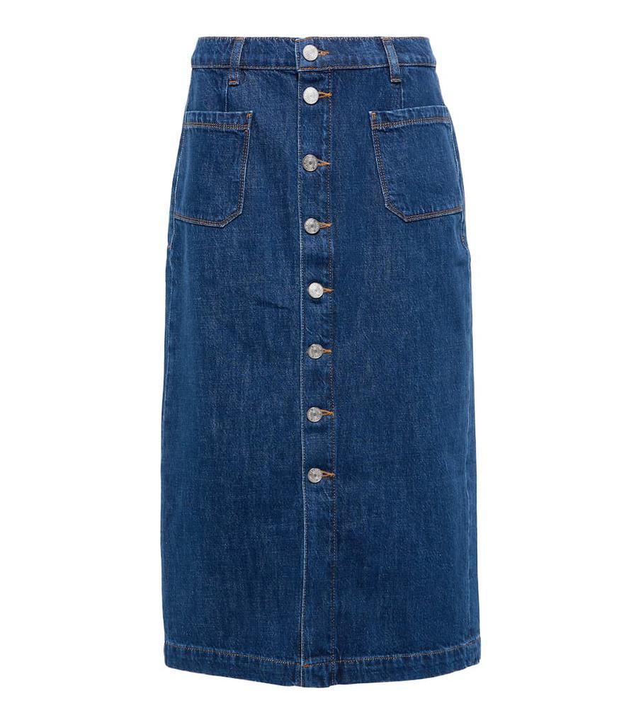 商品FRAME|Le Bardot denim midi skirt,价格¥2046,第1张图片