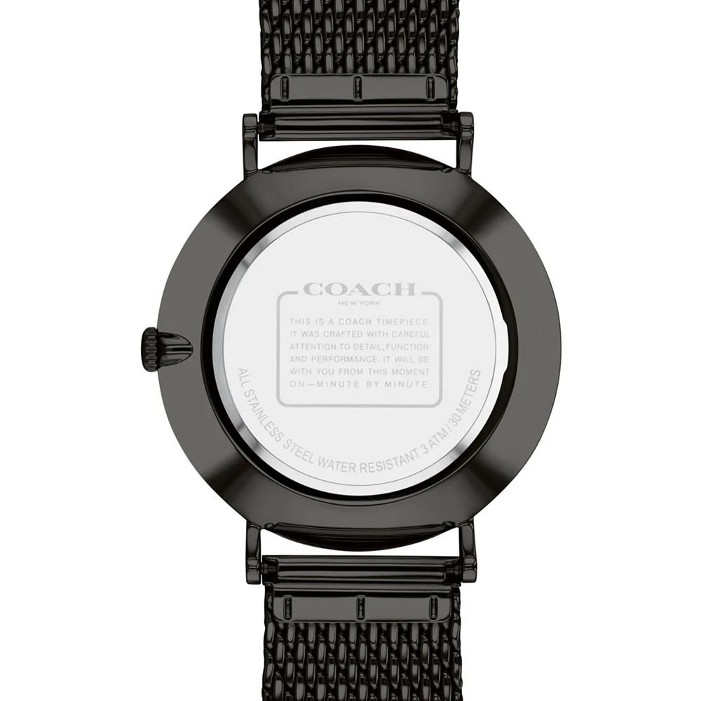 商品Coach|Men's Charles Black Stainless Steel Mesh Bracelet Watch 36mm,价格¥1334,第3张图片详细描述