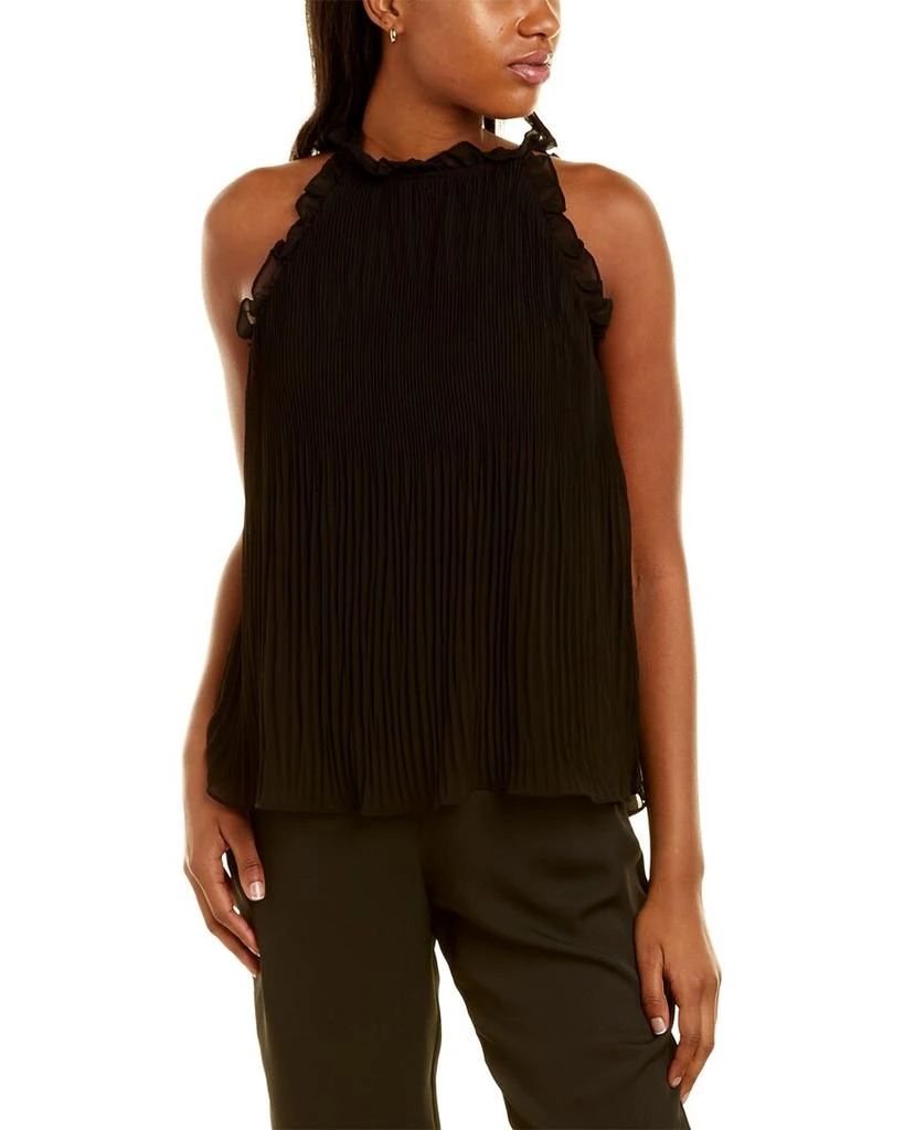 商品Vince Camuto|Vince Camuto Sleeveless Pleated Halter Top,价格¥119,第1张图片