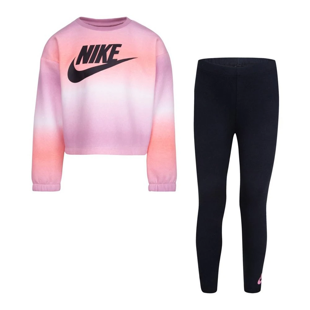 商品NIKE|Little Girls Printed Sweatshirt and Leggings, 2 Piece Set,价格¥235,第1张图片