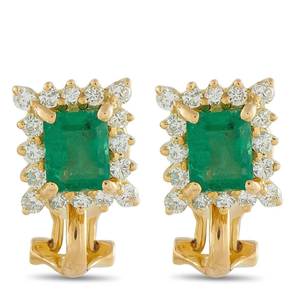 商品[二手商品] LB Exclusive|18K Yellow Gold 0.30ct Diamond and Emerald Clip-On Earrings  MF12-101025,价格¥8305,第1张图片