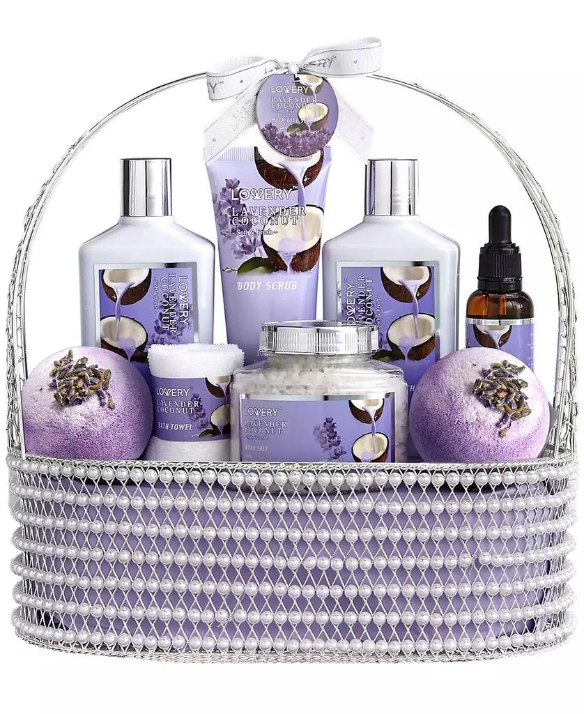 商品Lovery|9 Piece Home Spa Lavender Coconut Body Care Gift Set,价格¥281,第1张图片