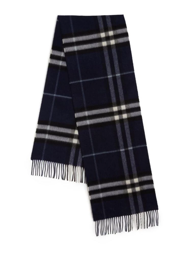 商品Burberry|Navy Giant Check Cashmere Scarf,价格¥3228,第2张图片详细描述