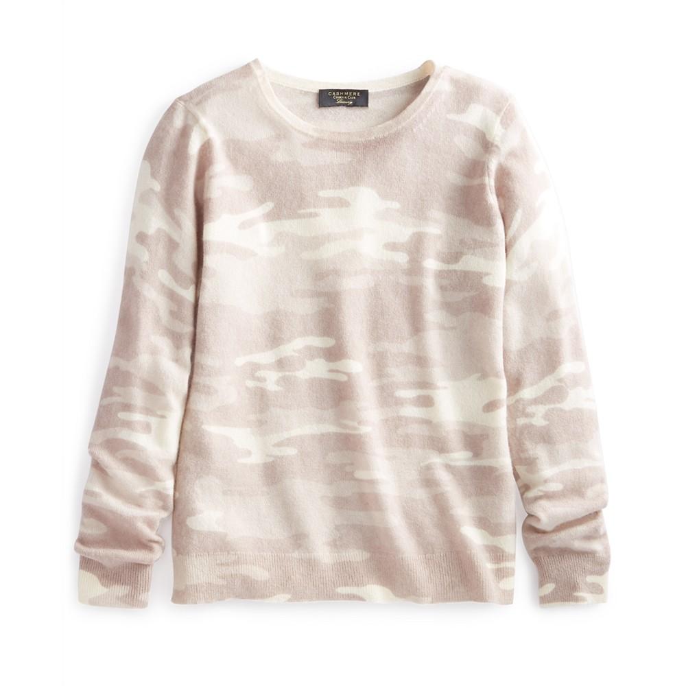 Women's 100% Cashmere Camo Sweater, Created for Macy's商品第4张图片规格展示