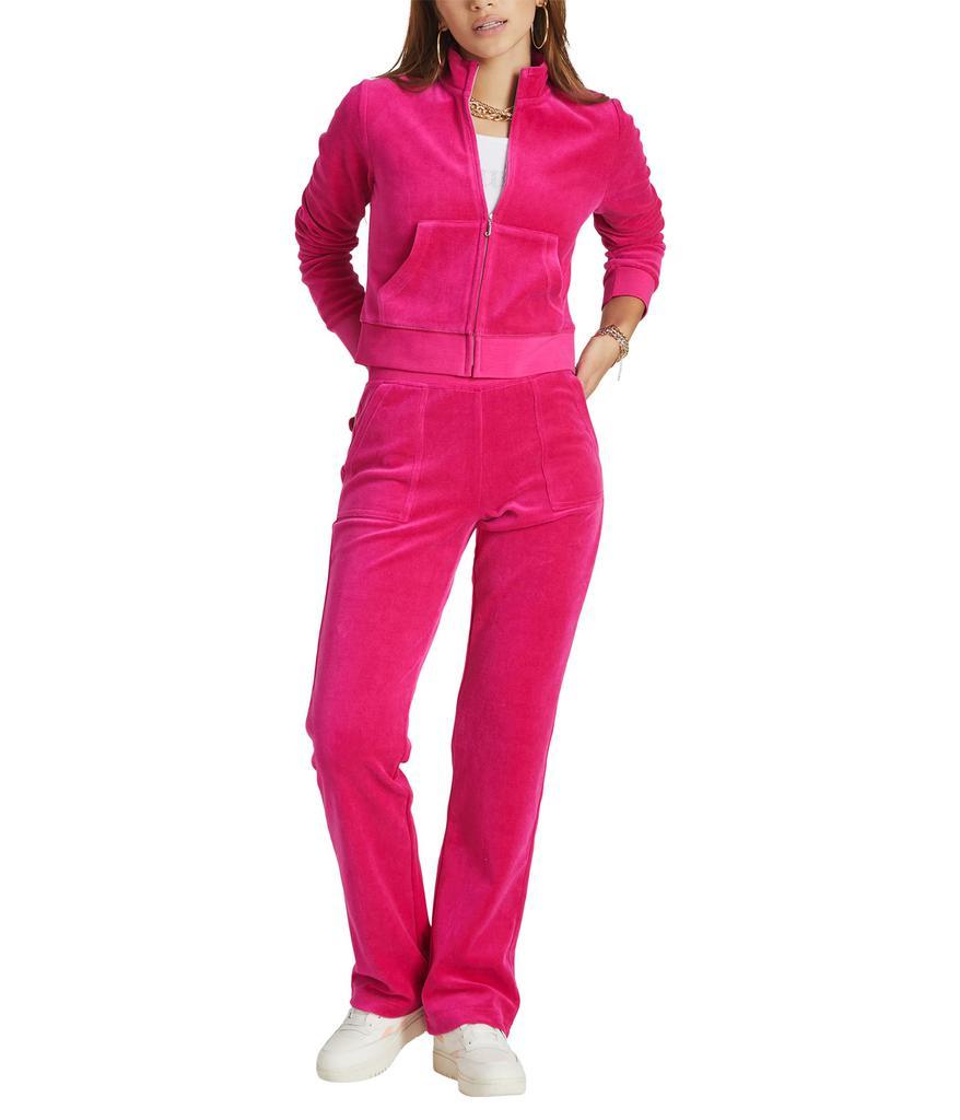 商品Juicy Couture|Mock Neck Velour Zip Front,价格¥479-¥608,第6张图片详细描述