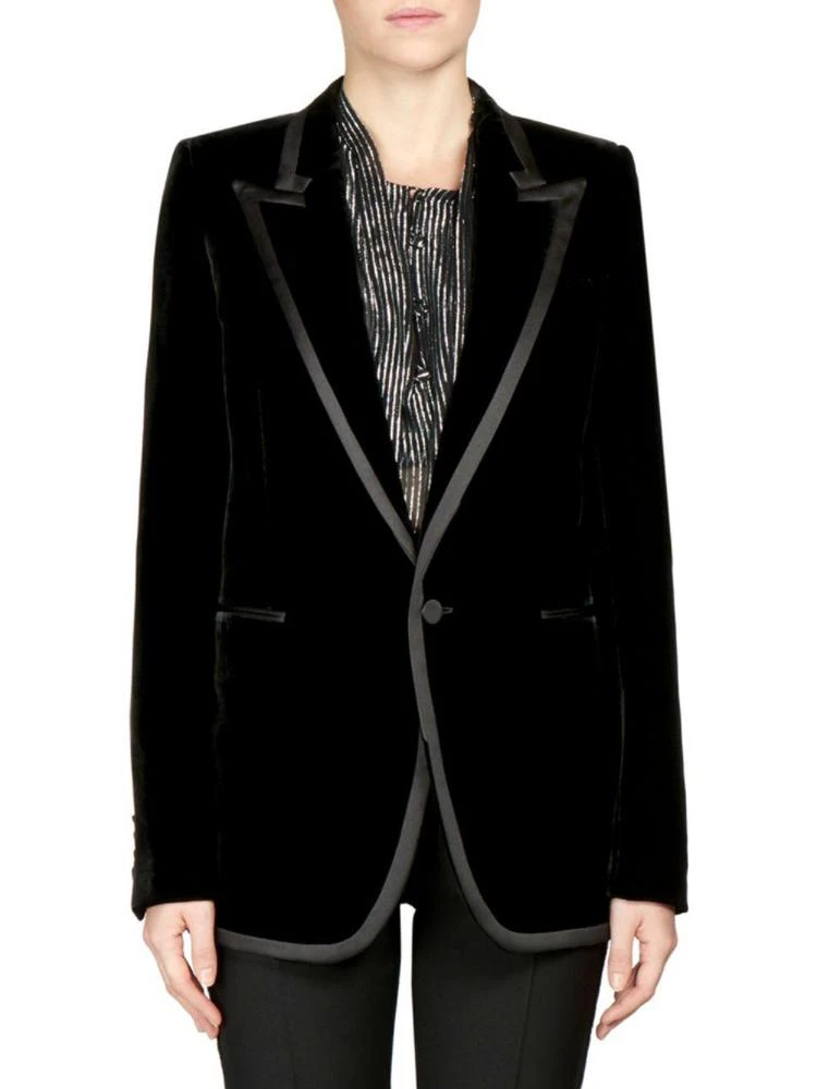 商品Yves Saint Laurent|Peak Lapel 天鹅绒夹克,价格¥5895,第1张图片