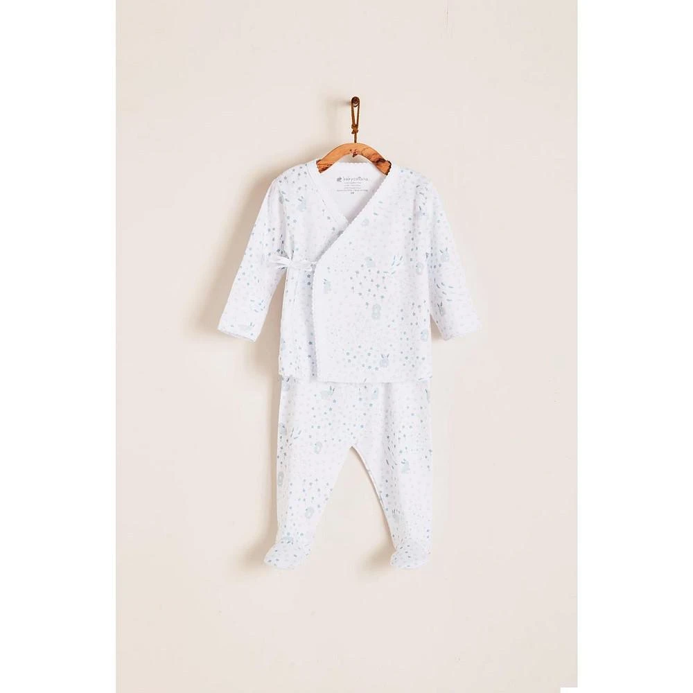 商品babycottons|Boys Premium Softest Peruvian Pima Cotton Farm Footed Pajama In Blue for Infants,价格¥335,第1张图片