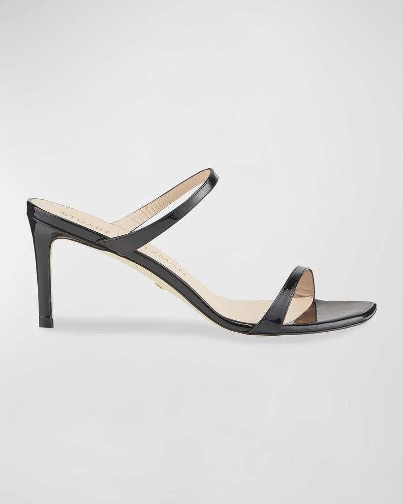 商品Stuart Weitzman|Aleena 75 Naked Square-Toe Patent Slide High-Heel Sandals,价格¥874,第1张图片