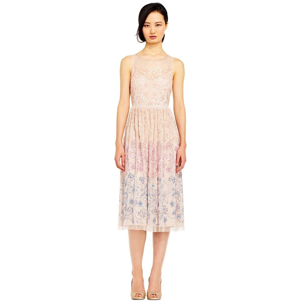 商品Adrianna Papell|Women's Illusion-Mesh Sequin Dress,价格¥1190,第1张图片