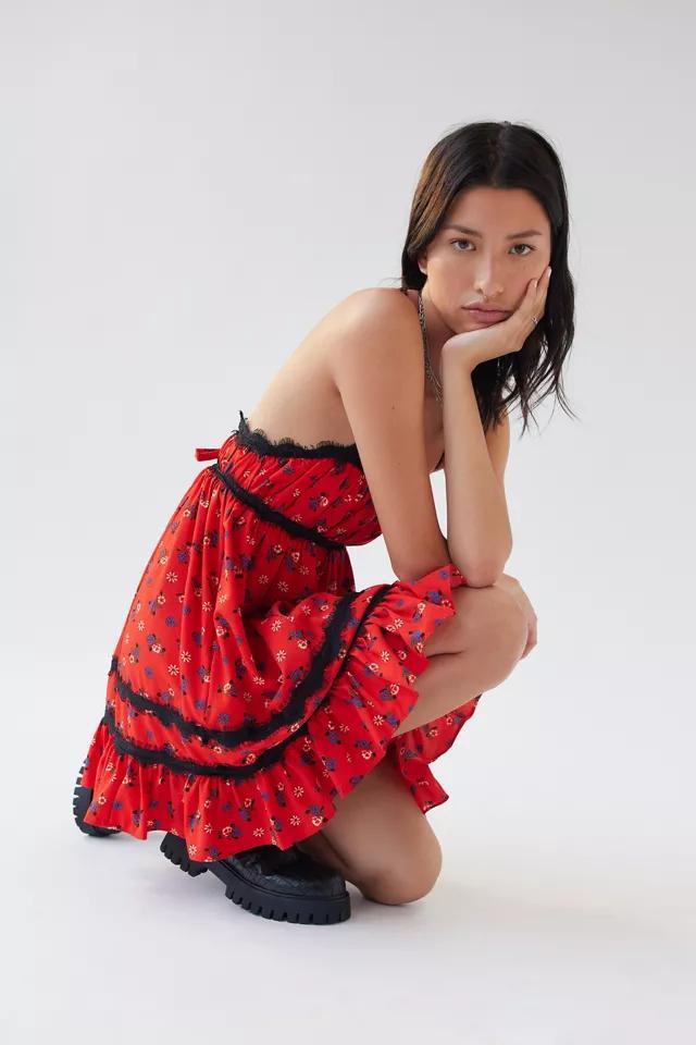 UO Eliana Strappy-Back Floral Babydoll Dress商品第3张图片规格展示