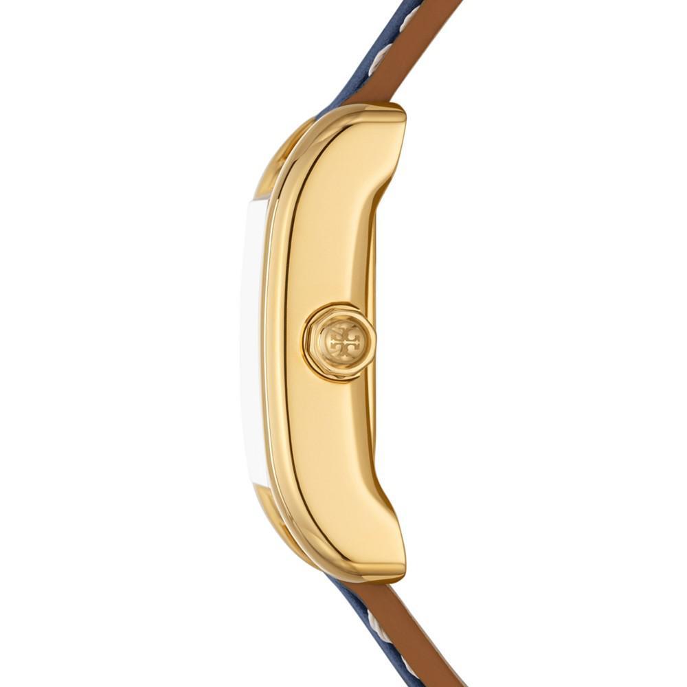 商品Tory Burch|Women's The Eleanor Navy & Brown Leather Strap Watch 24mm,价格¥2057,第4张图片详细描述