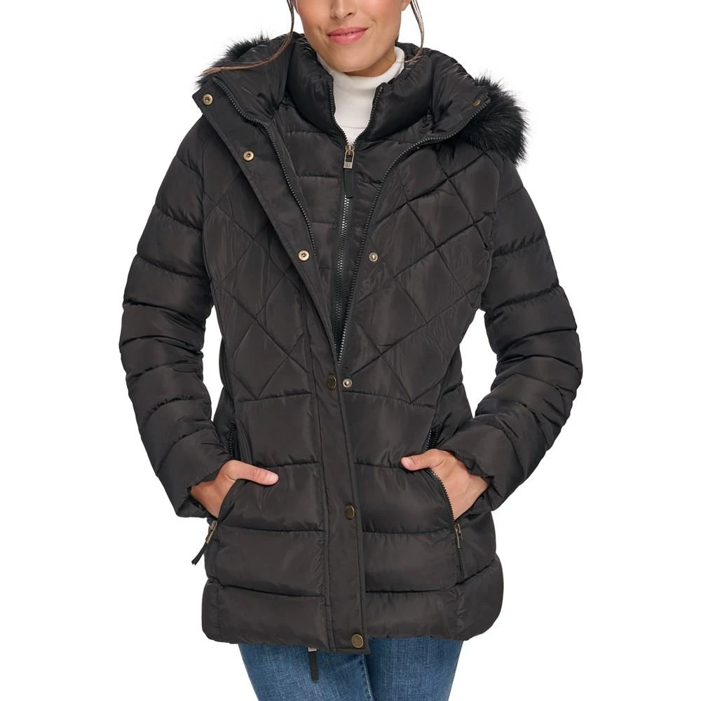 商品Tommy Hilfiger|Women's Bibbed Faux-Fur-Trim Hooded Puffer Coat, Created for Macy's,价格¥649,第5张图片详细描述