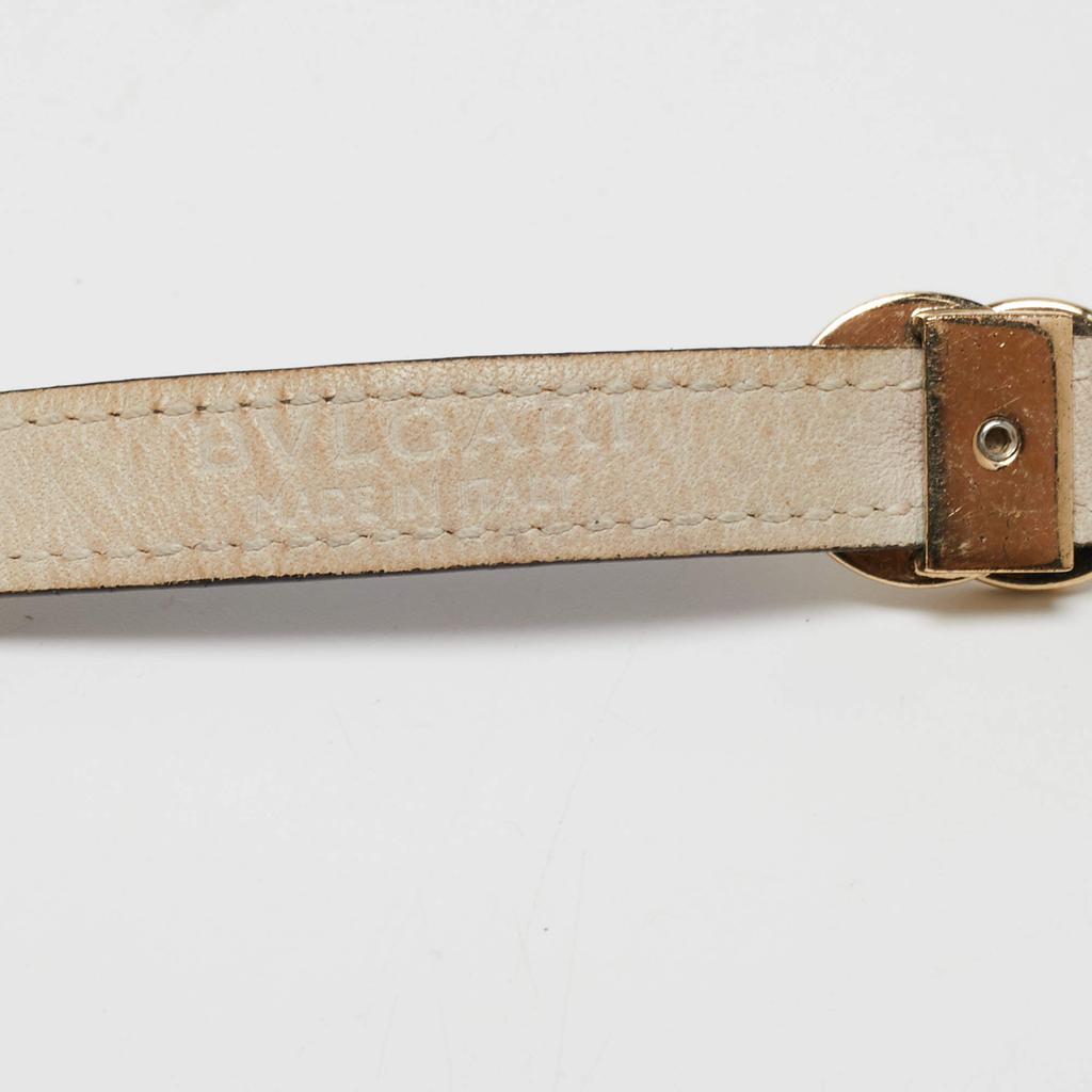 Bvlgari Interlocking Rings Brown Leather  Double Coiled Bracelet商品第6张图片规格展示