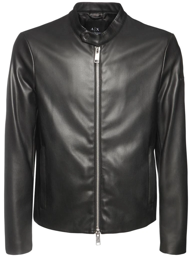 商品Armani Exchange|Faux Leather Biker Jacket,价格¥1194,第1张图片