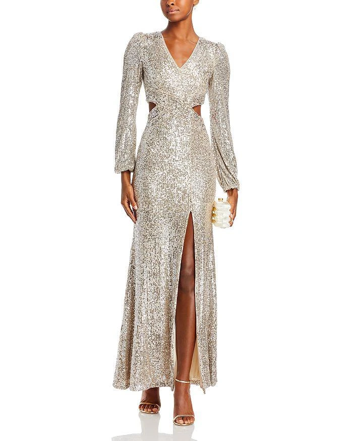 商品AQUA|Sequined Cutout Gown - 100% Exclusive,价格¥2523,第5张图片详细描述
