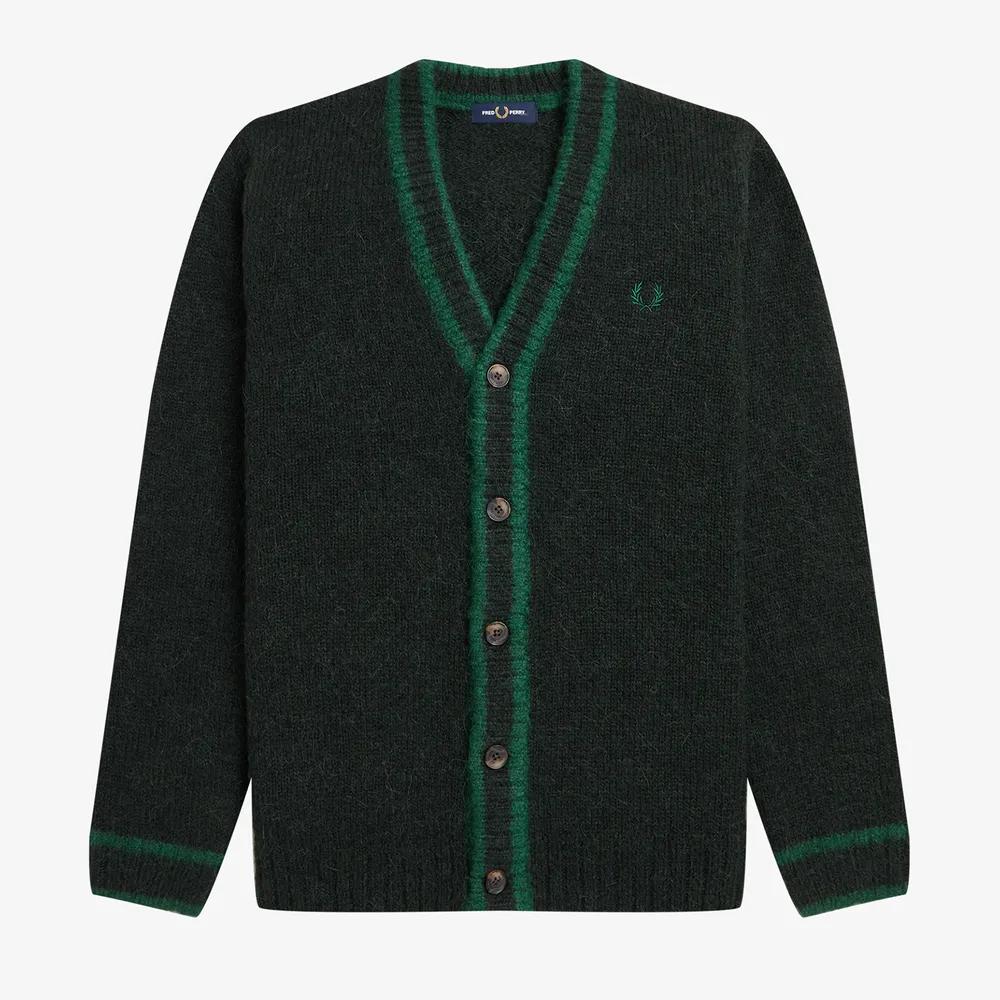 Fred Perry Contrast-Tipped Brushed Knit Cardigan商品第1张图片规格展示