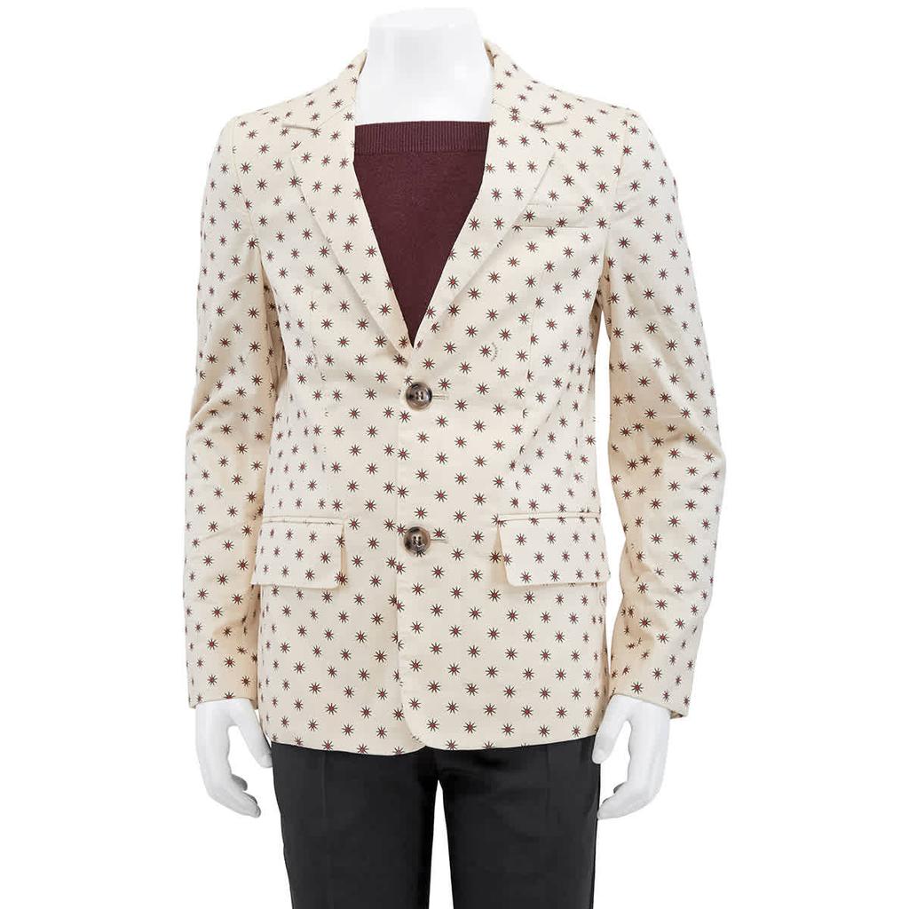 Burberry Boys Star Print Cotton Tailored Blazer Jacket, Size 6Y商品第1张图片规格展示