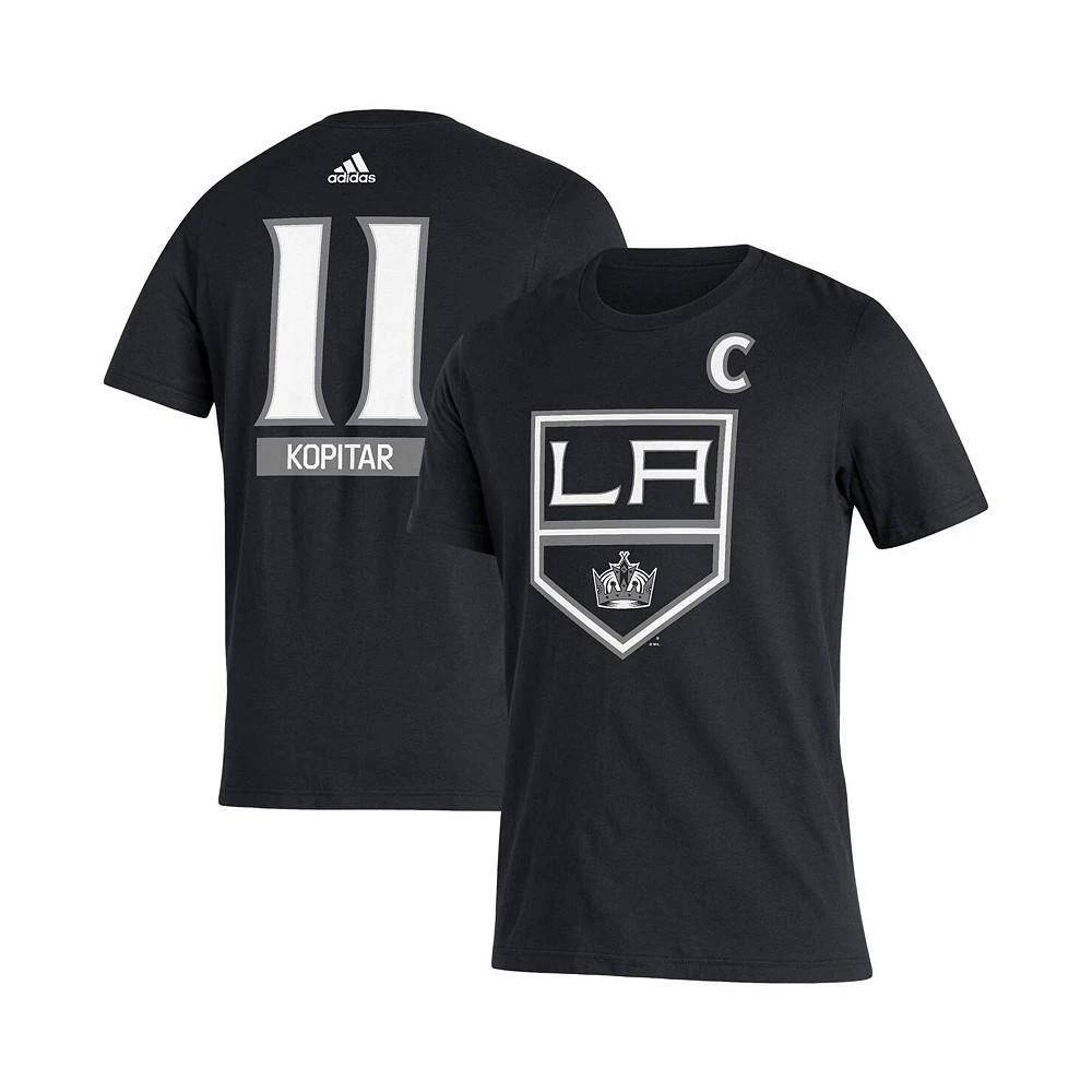商品Adidas|Men's Anze Kopitar Black Los Angeles Kings Captain Patch Name & Number T-shirt,价格¥188,第1张图片