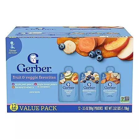 商品Gerber|婴儿无转基因辅食(3.5 oz., 12袋),价格¥151,第2张图片详细描述