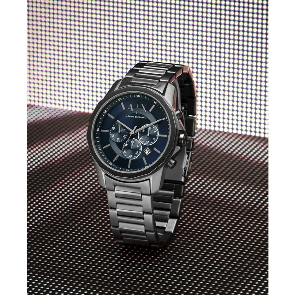 商品Armani Exchange|Men's Chronograph Gunmetal Stainless Steel Bracelet Watch,价格¥1657,第5张图片详细描述