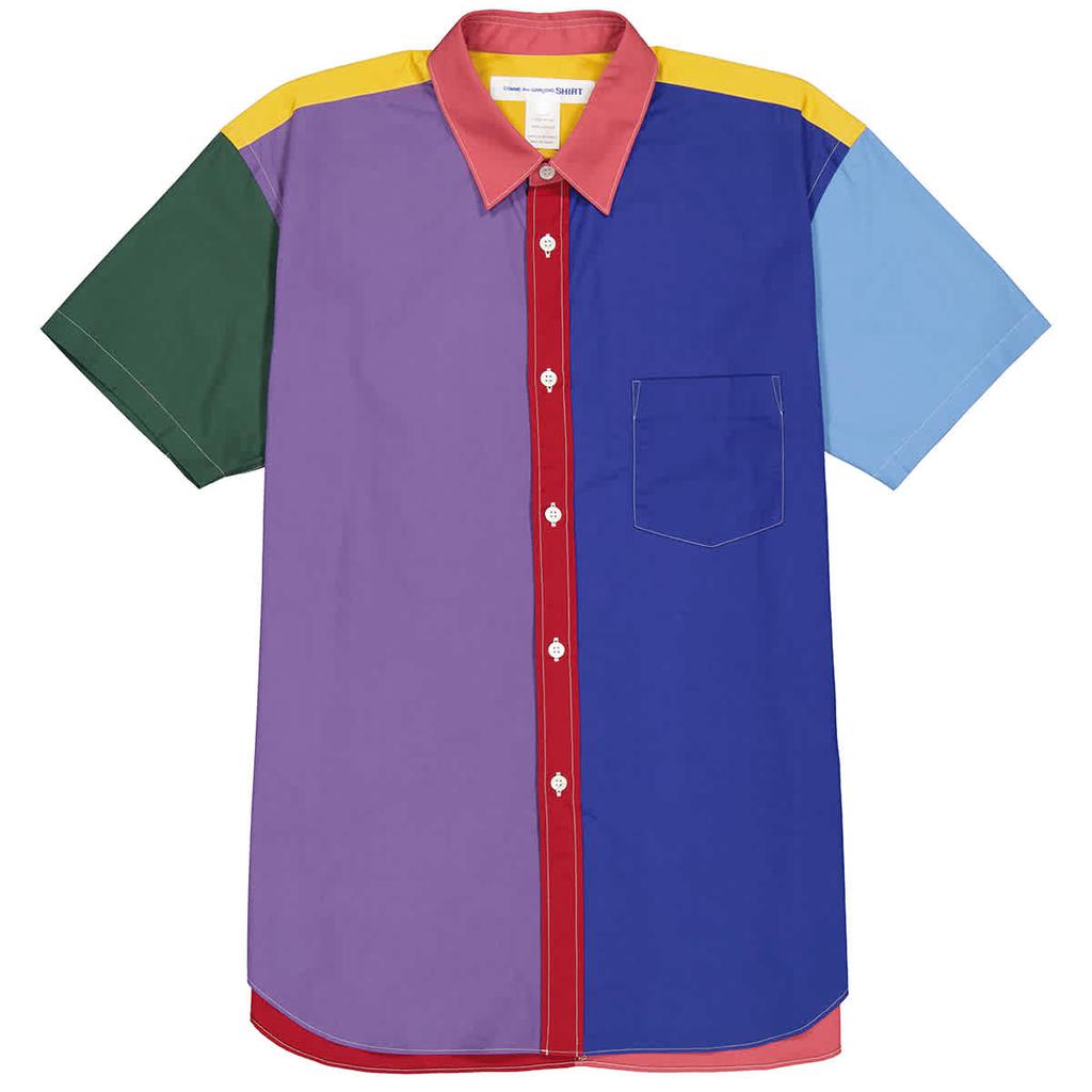 Comme Des Garcons Short Sleeve Colorblock Shirt, Size Small商品第1张图片规格展示