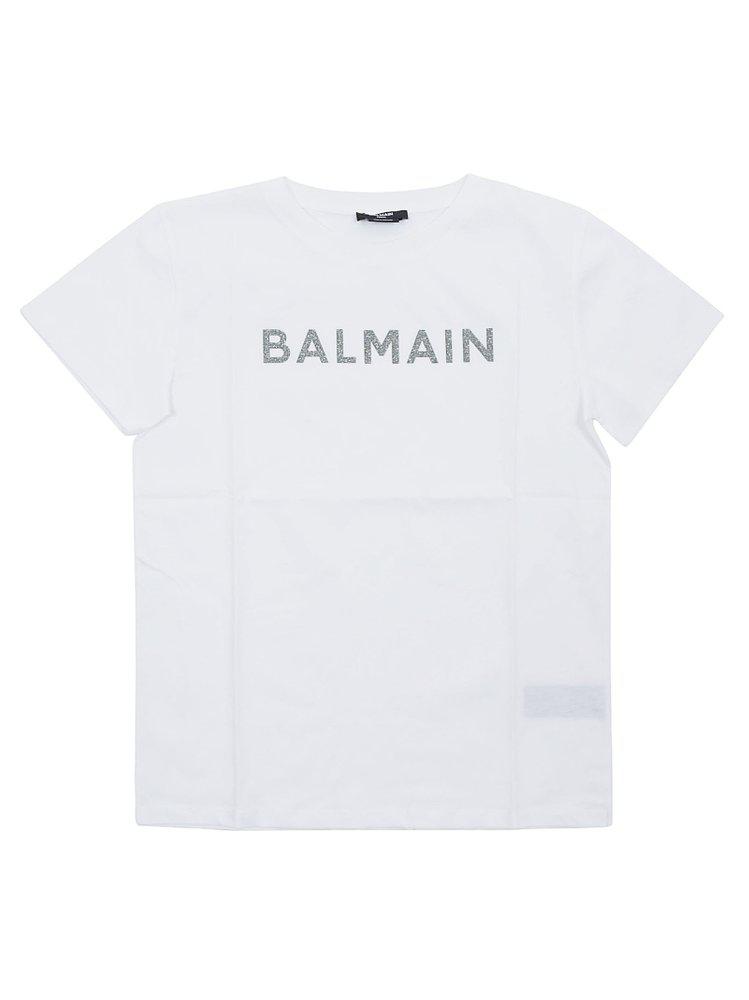 Balmain Kids Logo Printed Crewneck T-Shirt商品第1张图片规格展示