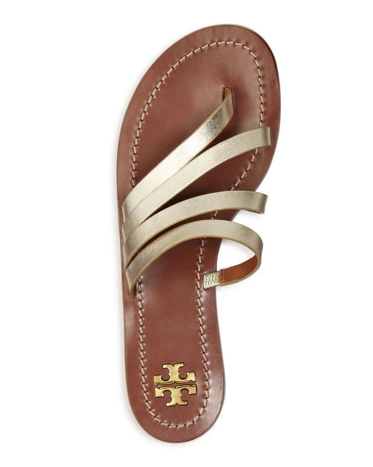 商品Tory Burch|Patos Metallic Leather Thong Sandals,价格¥876,第3张图片详细描述