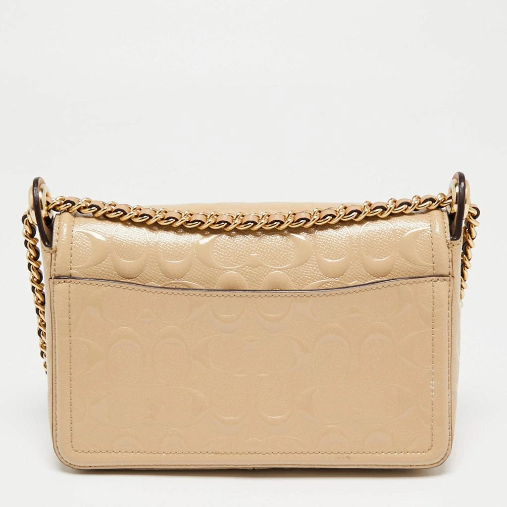 商品[二手商品] Coach|Coach Beige Leather Turn Lock Crossbody Bag,价格¥899,第4张图片详细描述