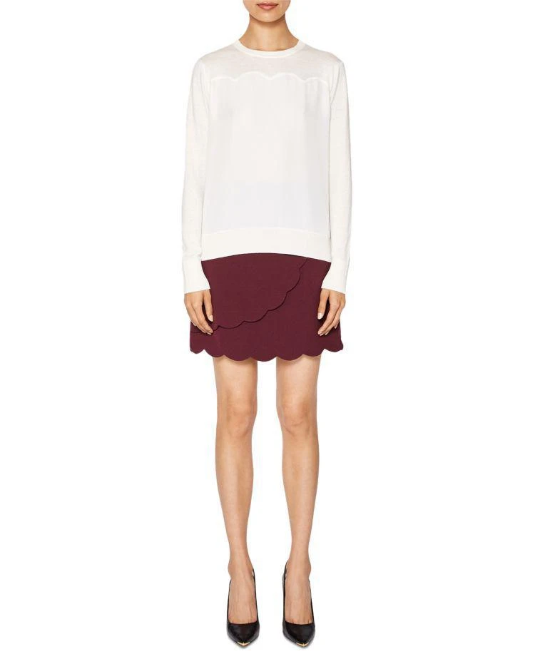 商品Ted Baker London|Fleo Woven-Detail Scalloped Sweater,价格¥903,第3张图片详细描述