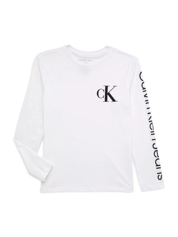 商品Calvin Klein|Boy's Logo Long Sleeve Tee,价格¥152,第1张图片