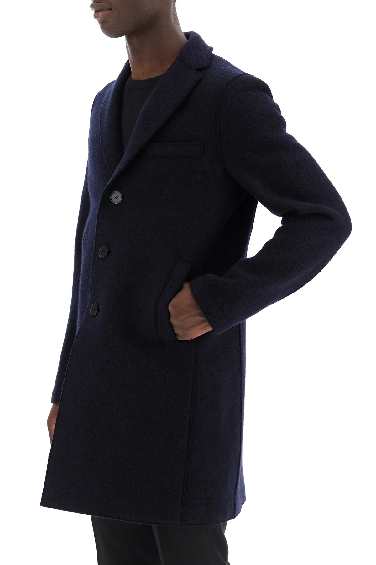 商品【商品预售7天】 Harris Wharf London|Harris Wharf London 男士大衣 C9101MLC358 深蓝色,价格¥1819,第5张图片详细描述