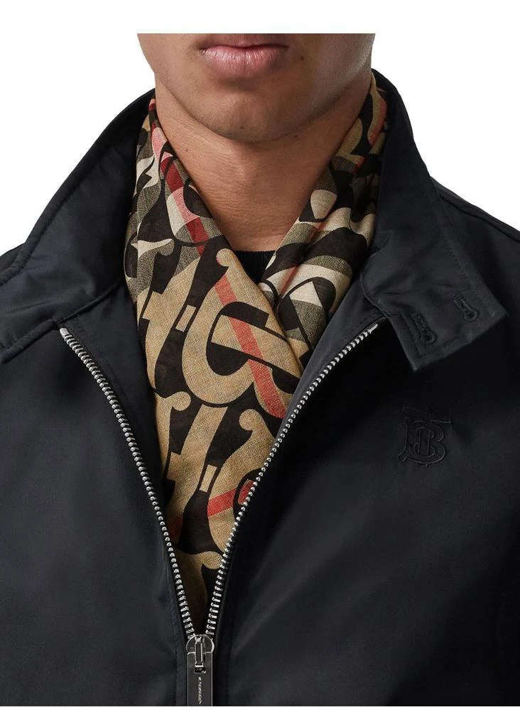 商品Burberry|Monogram print lightweight check wool silk scarf,价格¥3091,第3张图片详细描述