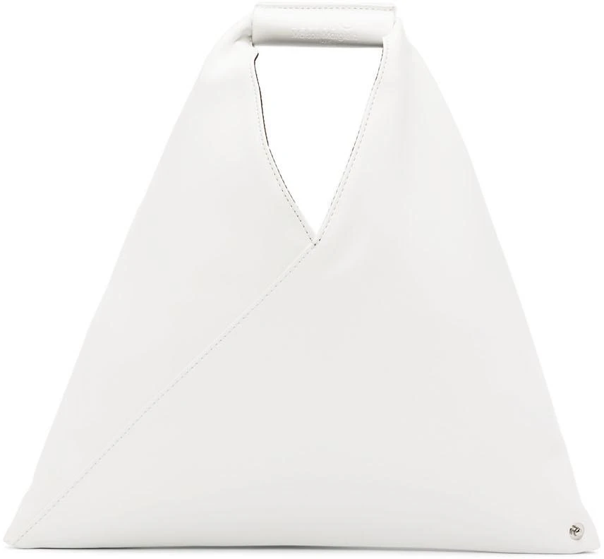 商品MAISON MARGIELA|White Faux-Leather Mini Triangle Tote,价格¥1162,第1张图片