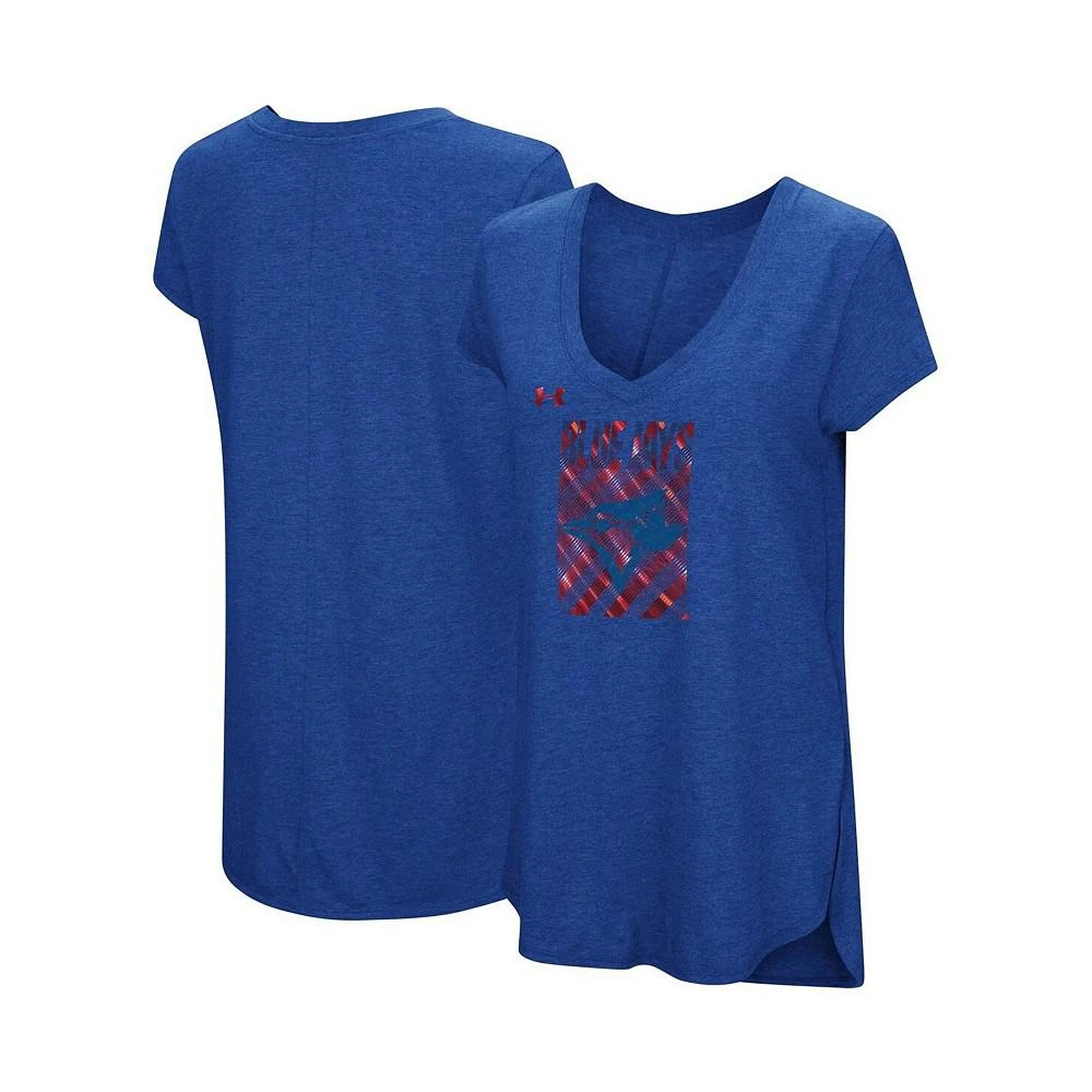 商品Under Armour|Women's Heather Royal Toronto Blue Jays Pride Streak V-Neck Tri-Blend Performance T-shirt,价格¥228,第1张图片