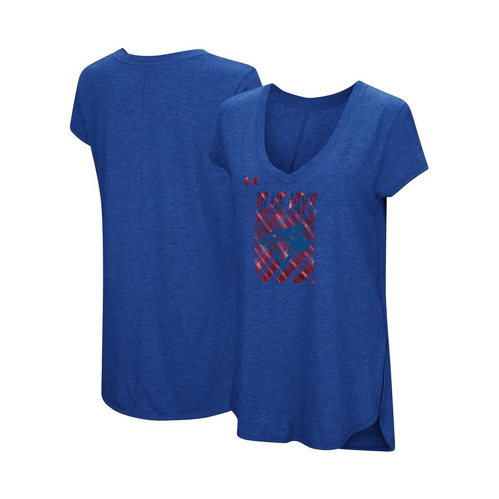 商品Under Armour|Women's Heather Royal Toronto Blue Jays Pride Streak V-Neck Tri-Blend Performance T-shirt,价格¥293,第1张图片