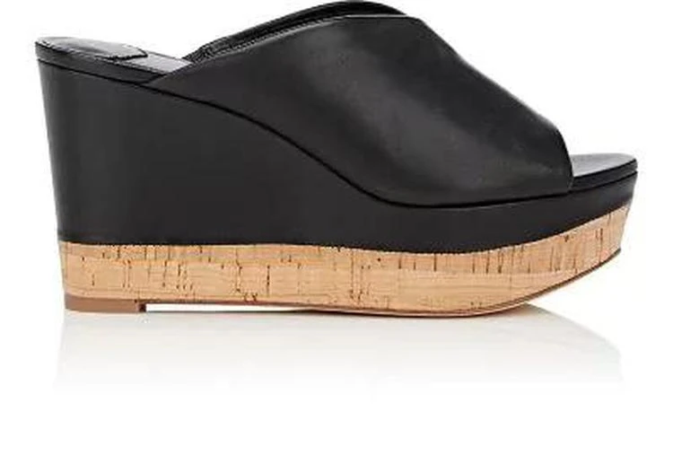 商品Diane von Furstenberg|Manila Leather Wedge Mules,价格¥961,第1张图片