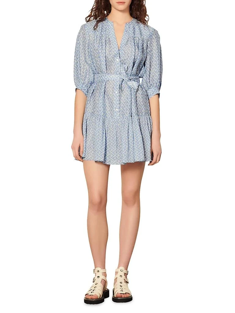 商品Sandro|Emilion Printed Silk-Blend Dress,价格¥2318,第2张图片详细描述