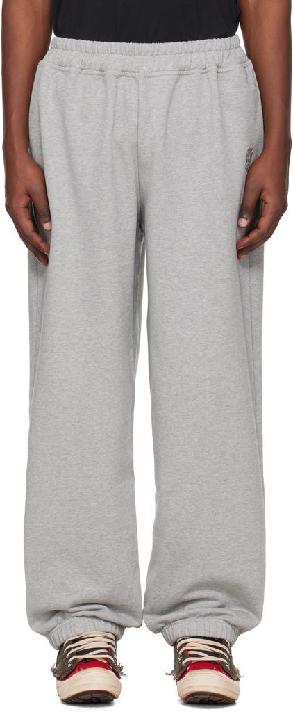 Gray Biker Cross Logo Sweatpants image 2