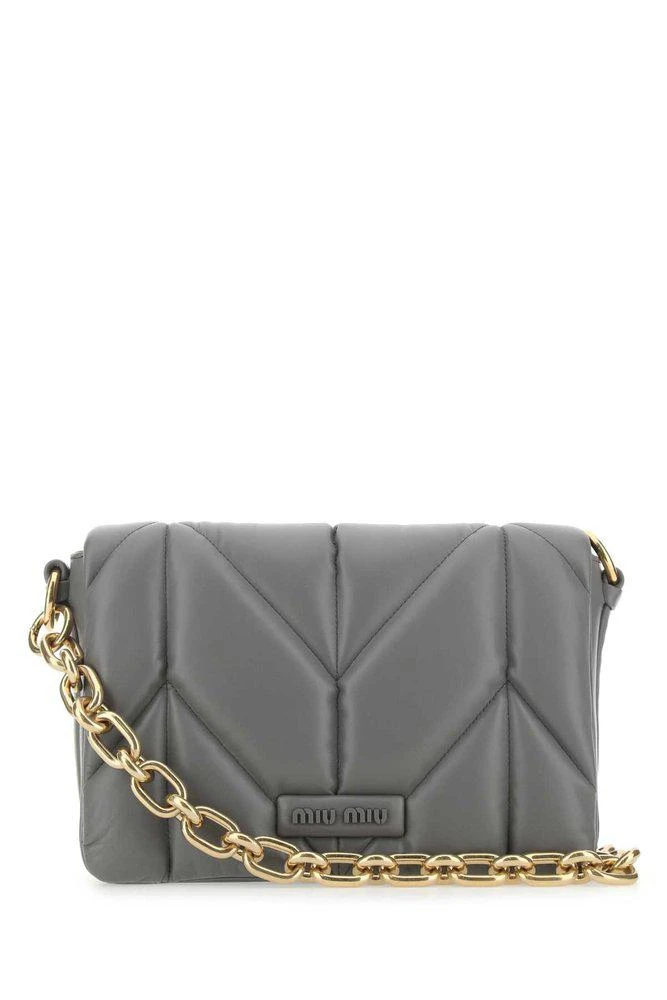 商品Miu Miu|Miu Miu Logo Plaque Quilted Shoulder Bag,价格¥9347,第1张图片