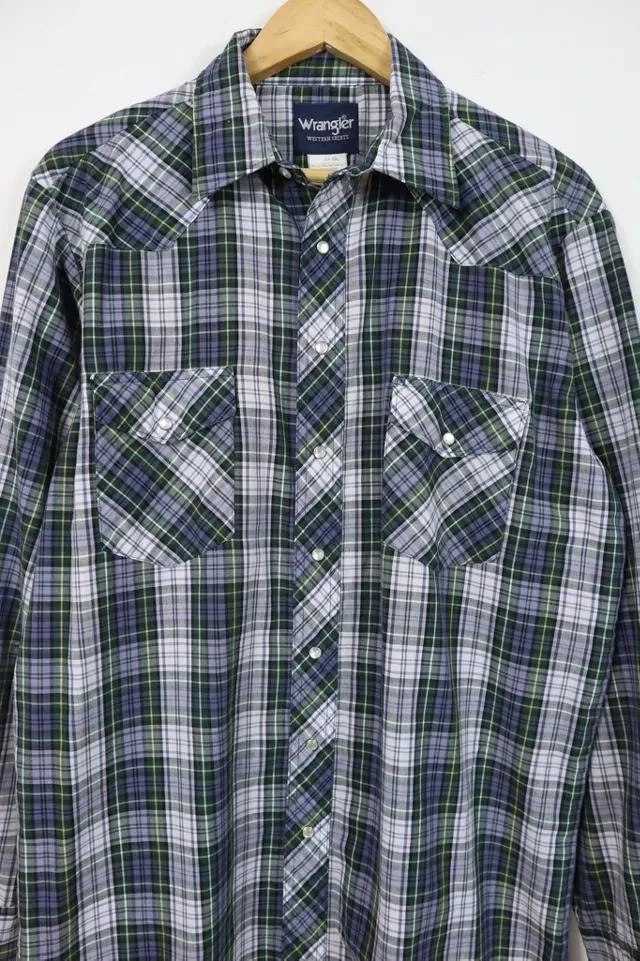 商品Wrangler|Vintage Wrangler Lightweight Snap Button Shirt,价格¥521,第3张图片详细描述