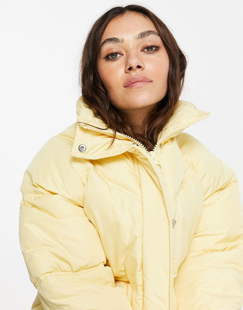 Topshop padded puffer jacket in yellow商品第2张图片规格展示