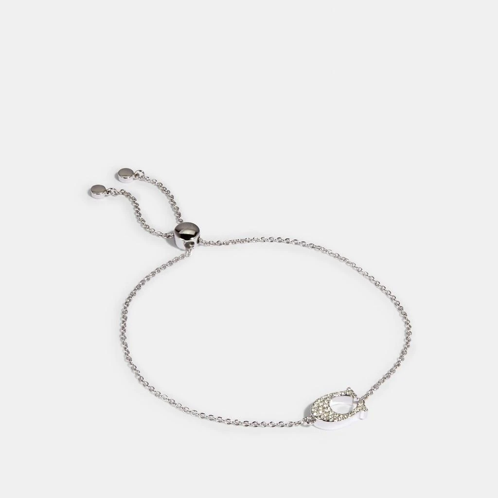 商品Coach|Coach Outlet Pave Signature Slider Bracelet,价格¥202,第1张图片