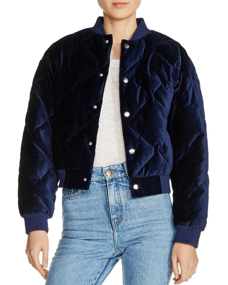 商品Maje|Balou Quilted Velvet Bomber Jacket,价格¥2203,第1张图片
